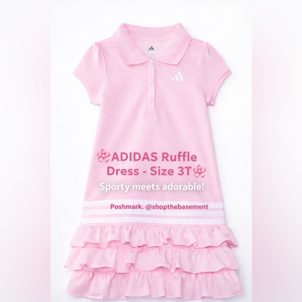 ADIDAS Short‎ Cap Sleeve Ruffle Polo Dress Size 3T